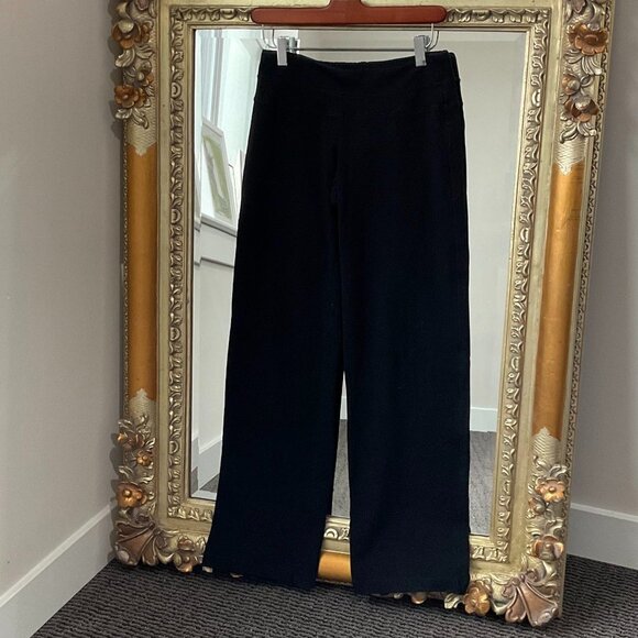 Athleta Pull-On Mid Rise Legging Logo Elastic Waist Straight Leg Size S Black - Picture 1 of 3